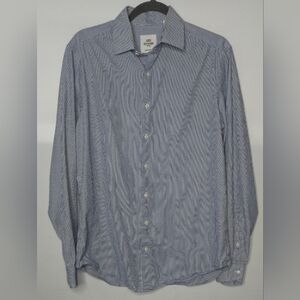 Men's Ben Sherman Tailored Slim Fit Button Up Shirt Blue & White 15.5 34/35